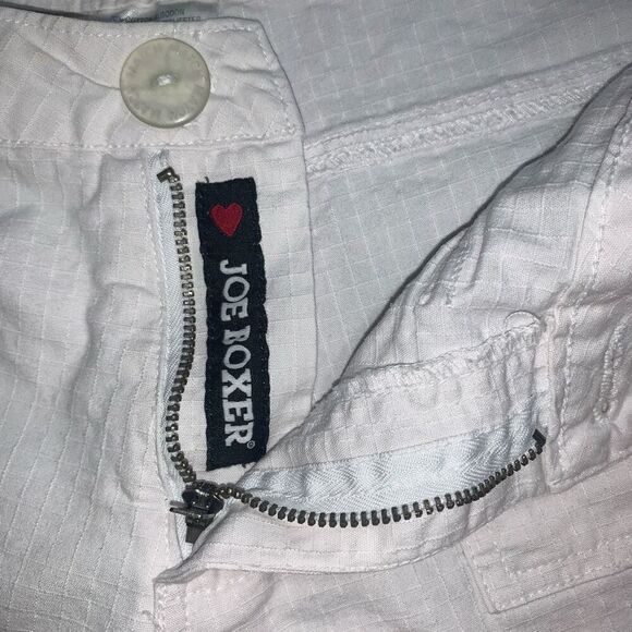 Vintage 90s y2k Joe Boxer Teen Juniors Size 9 White Front Pocket Cargo Pants - Picture 2 of 7